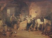Joseph Mallord William Turner A country blacksmith disputing upon the price of iron,and the price charged to the butcher for shoeing his pony (mk310 Germany oil painting artist